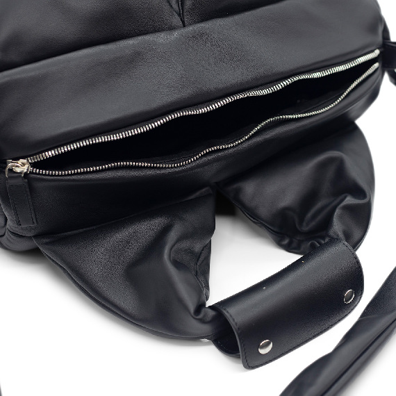 Lana<br/>Medium black quilted satchel  