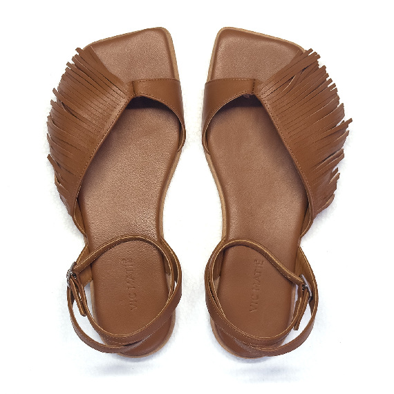 G42_Square open<br>Sandal in nappa leather tan